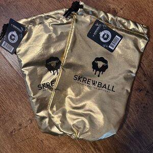 Skrewball Metallic Gold Drawstring Bag